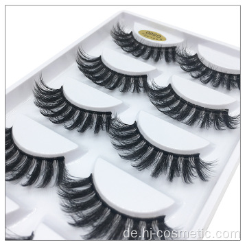 Vegane Wimpern Private Label Natur Makeup 3D Nerz Wimpern 5 Paar / Karton